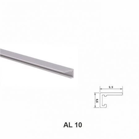 AL 10, Mini plintă pentru pardoseli, Silver Matt, 2.5m